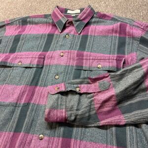 Vintage‎ Wimbledon Mens Plaid Flannel 1990's Button Down Shirt Cotton Medium